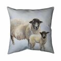 Begin Home Decor 26 x 26 in. Sheep & Its Baby-Double Sided Print Indoor Pillow 5541-2626-AN385